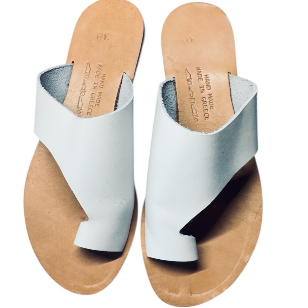 100% Leather Handmade In Greece Sandal Size 8 (Unbranded / Artisan Made)